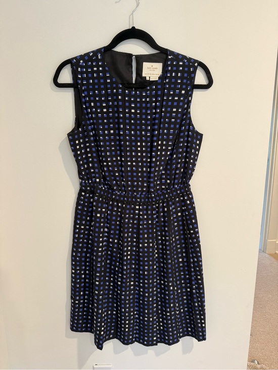 kate spade Dresses & Skirts - kate spade Navy & Light Blue Sleeveless Check Fit-and-Flare Dress